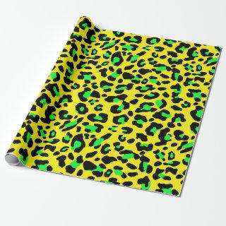 Yellow and green colors leopard spots pattern