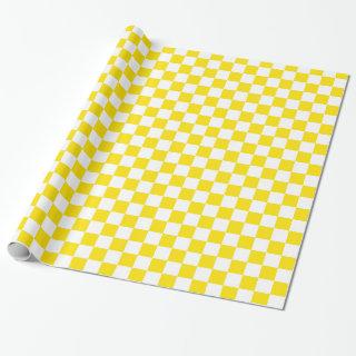 Yellow and White Checker Board Pattern