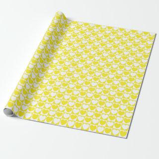 Yellow and White Checkered Pattern With Hearts