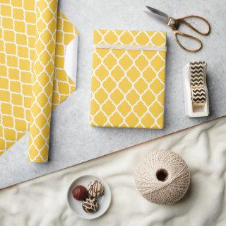 Yellow and White Moroccan Quatrefoil