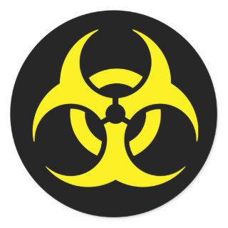 Yellow Biohazard Symbol. Classic Round Sticker