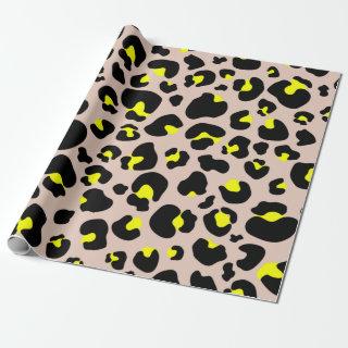 Yellow black Leopard Cheetah Skin Print Pattern