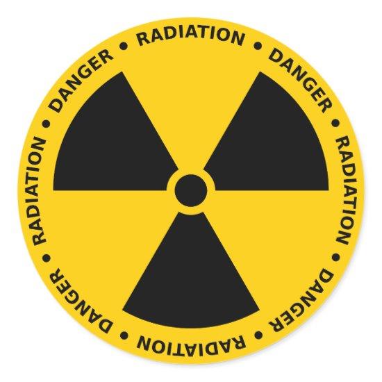 Yellow & Black Radiation Warning Sticker