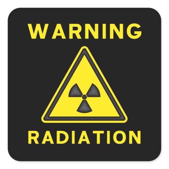 Yellow & Black Radiation Warning Sticker