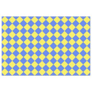 Yellow Blue Checker Diamond Pattern Tissue Paper