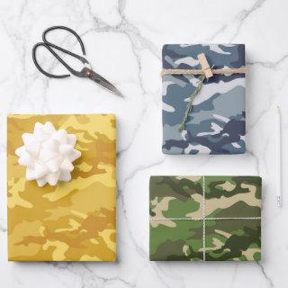 Yellow, Blue & Grass Green Camo Camouflage  Sheets