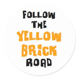 yellow brick road classic round sticker
