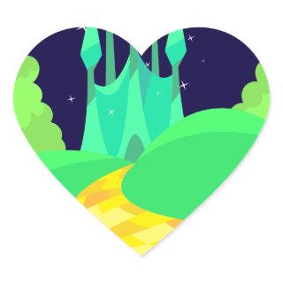 yellow brick road heart sticker