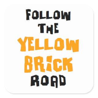 yellow brick road square sticker