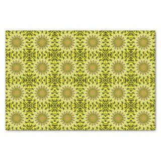 Yellow Chrysanthemum Floral Patterned Abstract  Tissue Paper