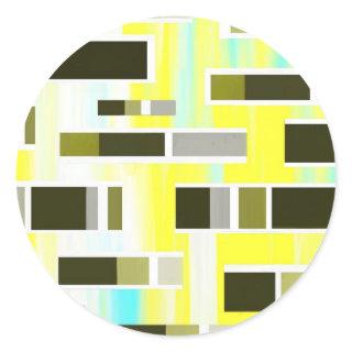 Yellow Composition Classic Round Sticker