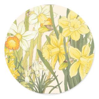 Yellow Daffodills Classic Round Sticker