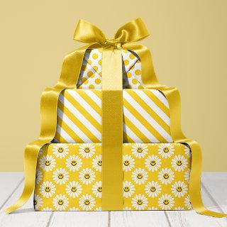 Yellow Daisy Striped and Polka Dot  Sheets
