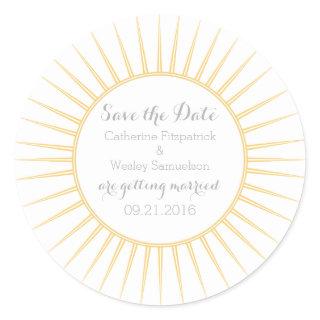 Yellow Deco Retro Save the Date Stickers