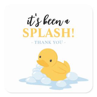 Yellow Duck It's Been a Splash Party Favor Sticker