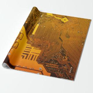 yellow electronic circuit board computer chip moth