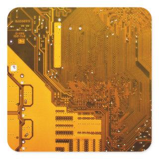 yellow electronic circuit board.JPG Square Sticker
