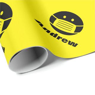Yellow face mask smily emoji icon personalized