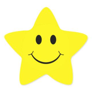 Yellow Face Star Shape Stickers