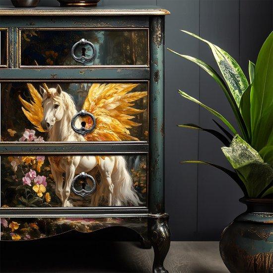 Yellow Feathered Fairy Horse Decoupage Crafting Tissue Paper