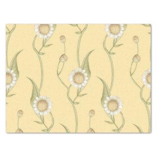 Yellow Floral Boho Daisy Chain Pattern Tissue Paper