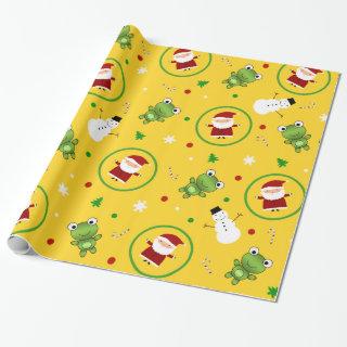Yellow frogs santa claus snowmen
