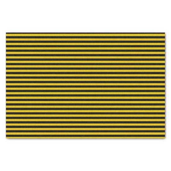 Yellow Gold and Black Striped Tissue Paper