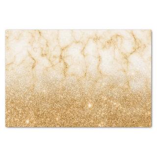 Yellow Gold Glitter look Fading ombre Marble Tissue Paper