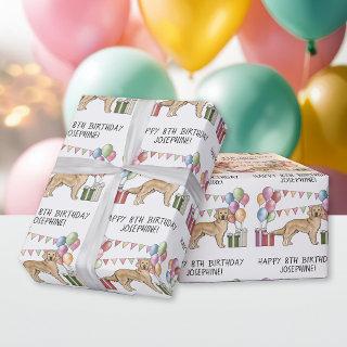Yellow Golden Retriever Colorful Pastel Birthday