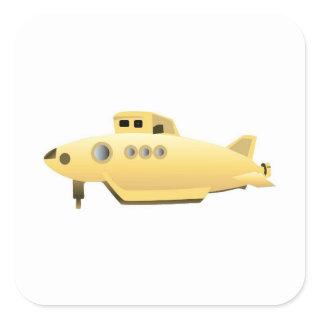 Yellow Gradient Submarine Square Sticker