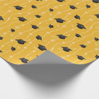 Yellow Graduation Caps and Ribbon