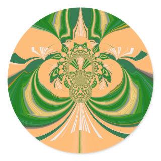 Yellow Green Design. Classic Round Sticker