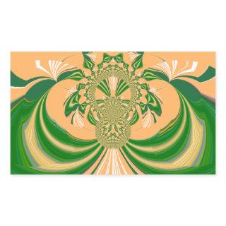 Yellow Green Design. Rectangular Sticker