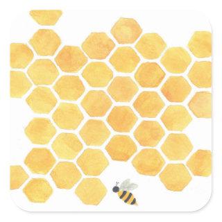 yellow honeycomb bee painting stickers