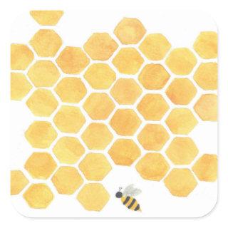 yellow honeycomb bee painting stickers