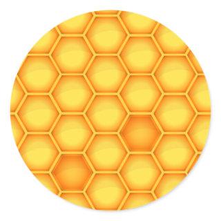 Yellow Honeycomb Pattern Classic Round Sticker