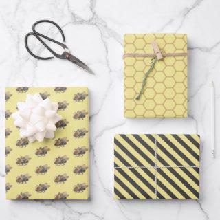 Yellow Honeycomb & Vintage Honeybees & Stripes  Sheets