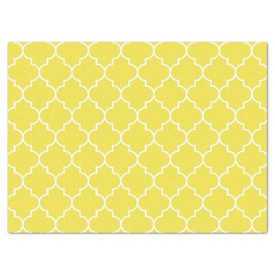 Yellow Latticework, Quatrefoil, Moroccan Trellis Tissue Paper