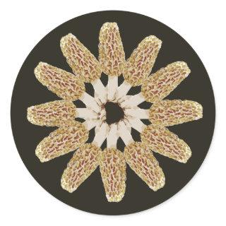 Yellow Morel Mandala Sticker Morchella esculenta