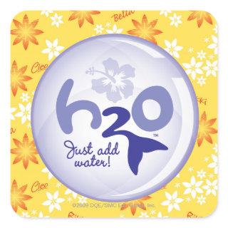 Yellow Name Pattern Square Sticker