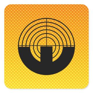 Yellow Orange Sport Shooting Square Sticker