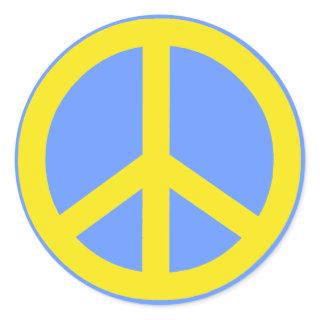 Yellow Peace Sign Classic Round Sticker
