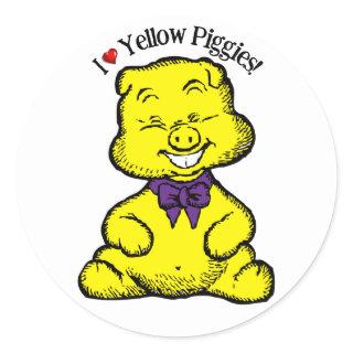 Yellow Pig Day Classic Round Sticker