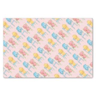 Yellow, Pink, and Blue Bears on Chairs Tissue Paper