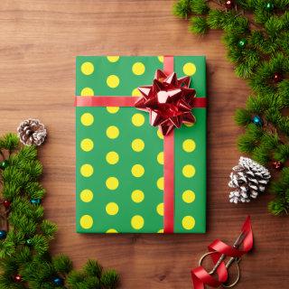 Yellow Polka Dots Green Minimal Simple