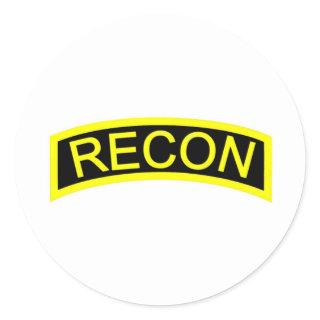 Yellow Recon Tab Classic Round Sticker