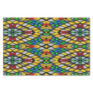 Yellow, Red and Blue Stain Glass  Tissue Paper