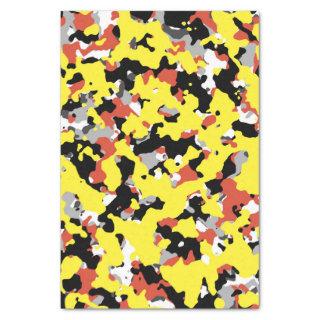 Yellow Red Black Grey Camouflage Camo Party Tissue Paper