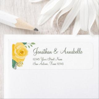 Yellow Rose of Texas Wedding Label