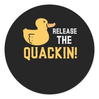 Yellow Rubber Ducks Quack Funny Duck Lover Classic Round Sticker